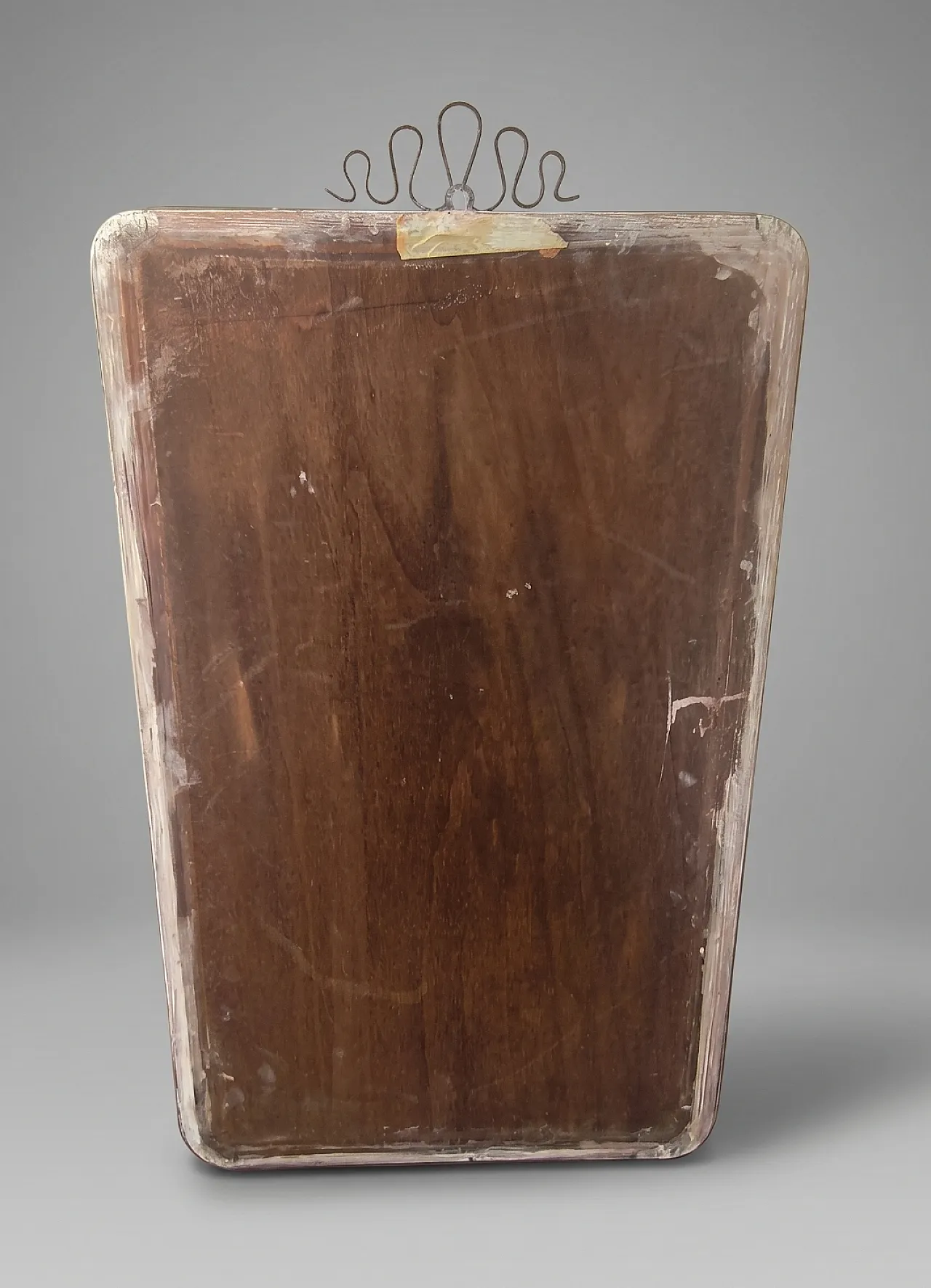 Specchio da parete in stile Gio Ponti con cornice in ottone, anni '40 7
