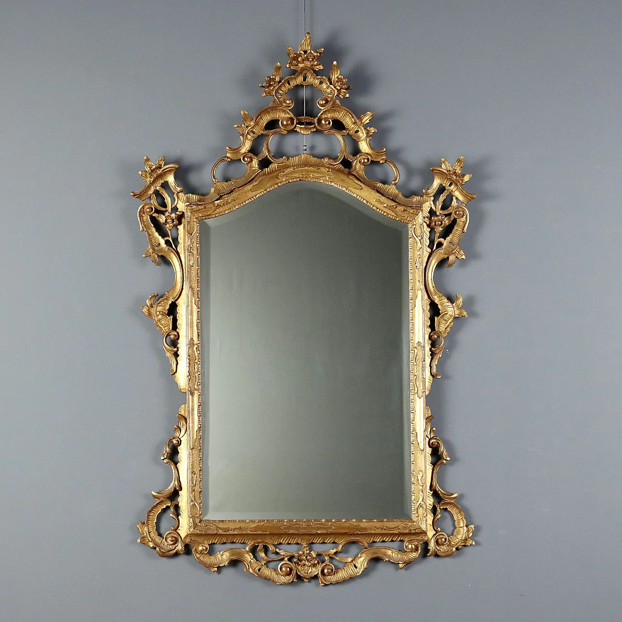 Specchiera in stile Barocchetto in legno dorato, '900 1