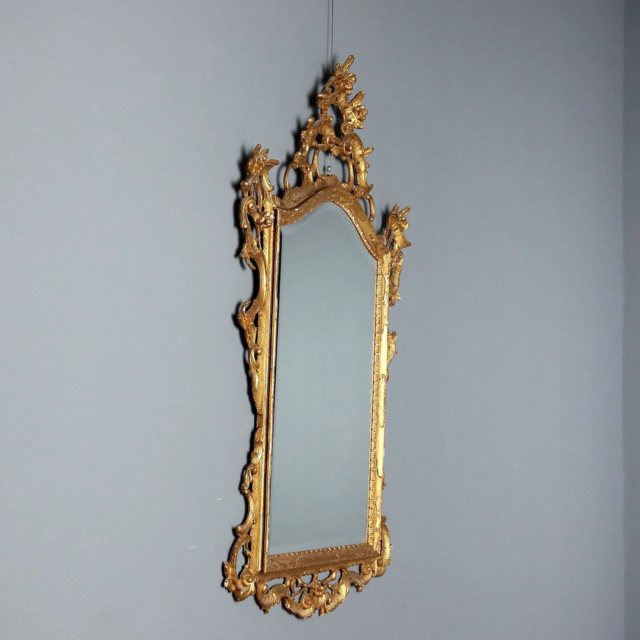 Specchiera in stile Barocchetto in legno dorato, '900 3