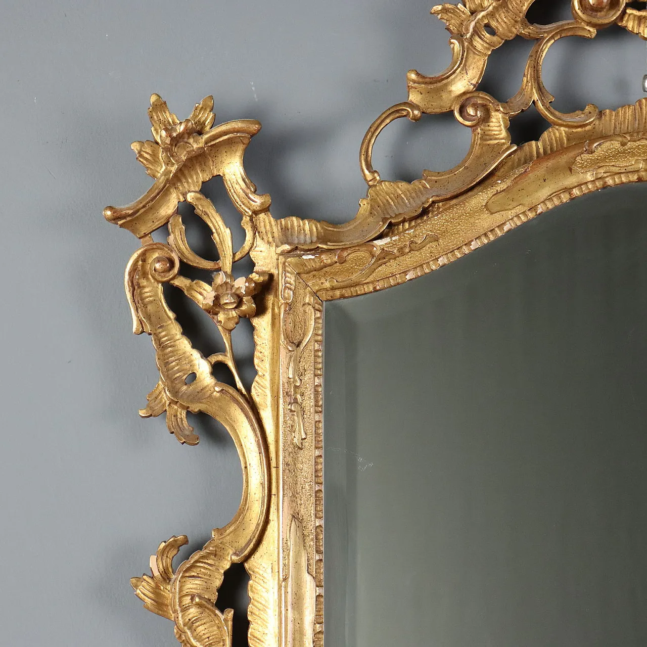 Specchiera in stile Barocchetto in legno dorato, '900 5