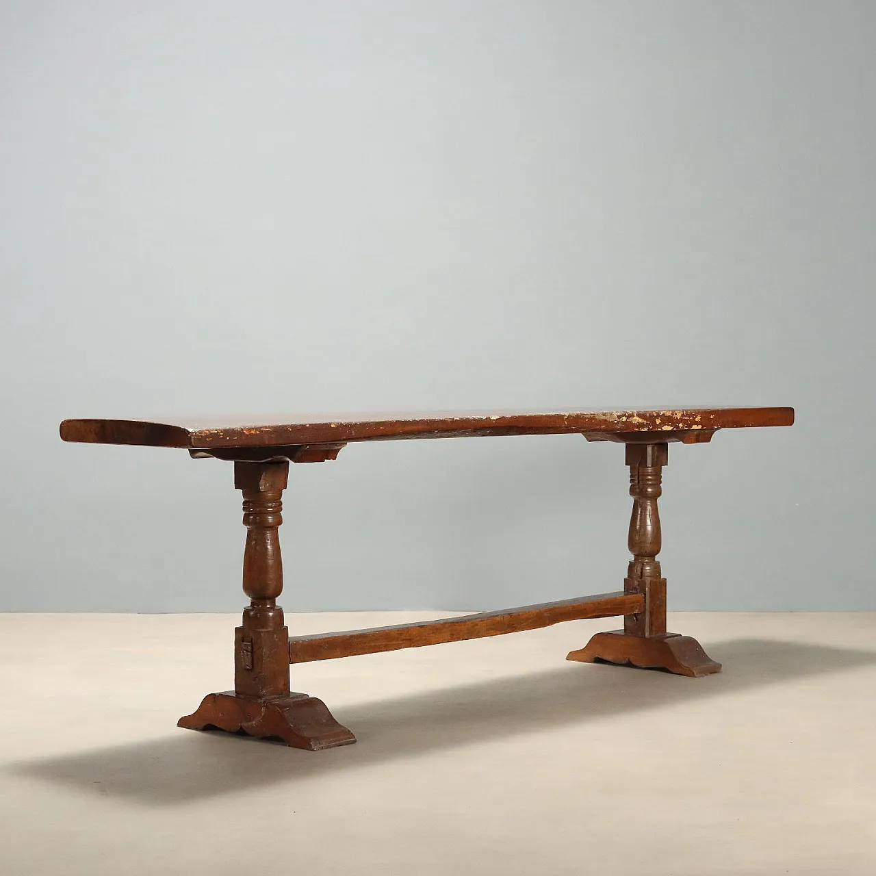 Tavolo in noce con legni antichi, '900 8