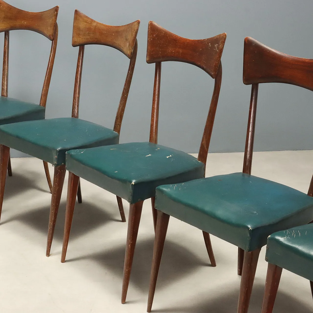 6 Sedie in legno di faggio, metà '900 3