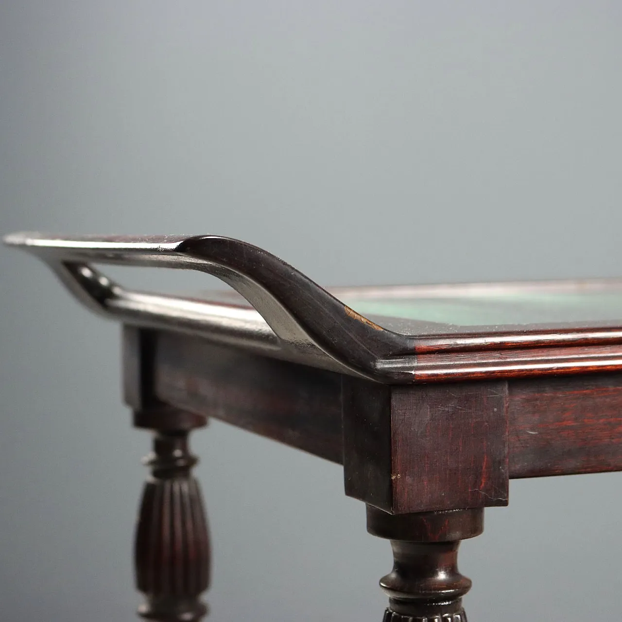 Service cart in mahogany wood and glass top, 1960s 6