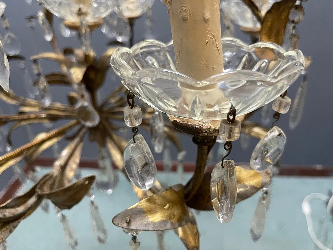 Lampadario Tole fiorentino, Italia, anni '50 6