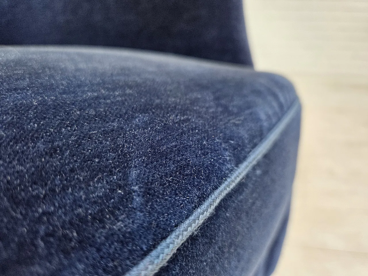 1960s, Danish 2-seater sofa. dark blue furniture velour. 5