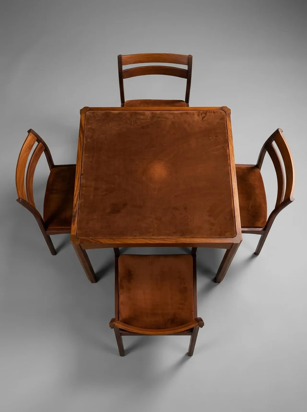 Game dining table and 4 chairs by Mobile di Cantú, 50s 3