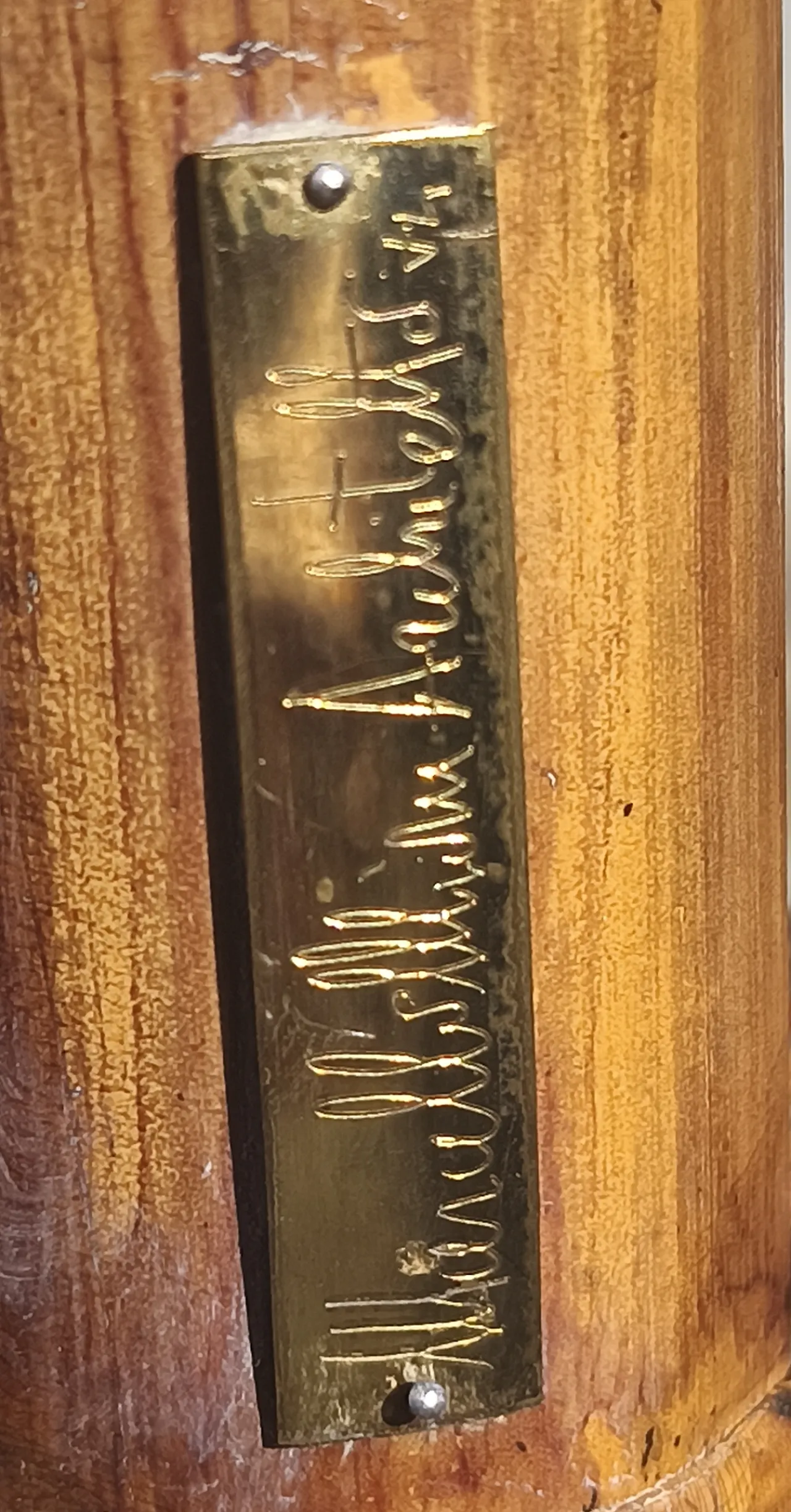 Testiera in bambù e ottone firmata, anni '60 4