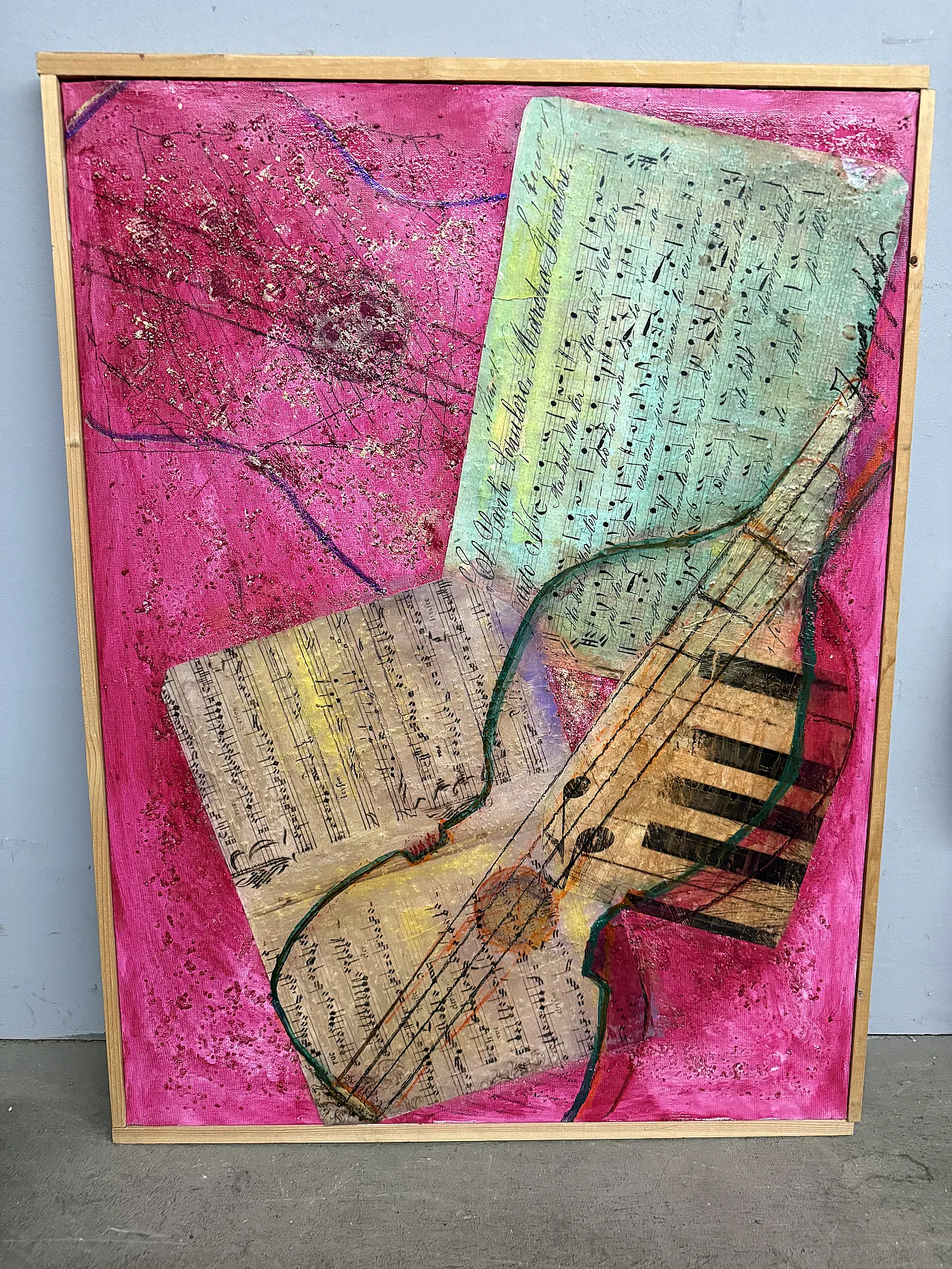 Painting G. Zaccagnino "Musical Variations" mixed media on canvas 2000 1