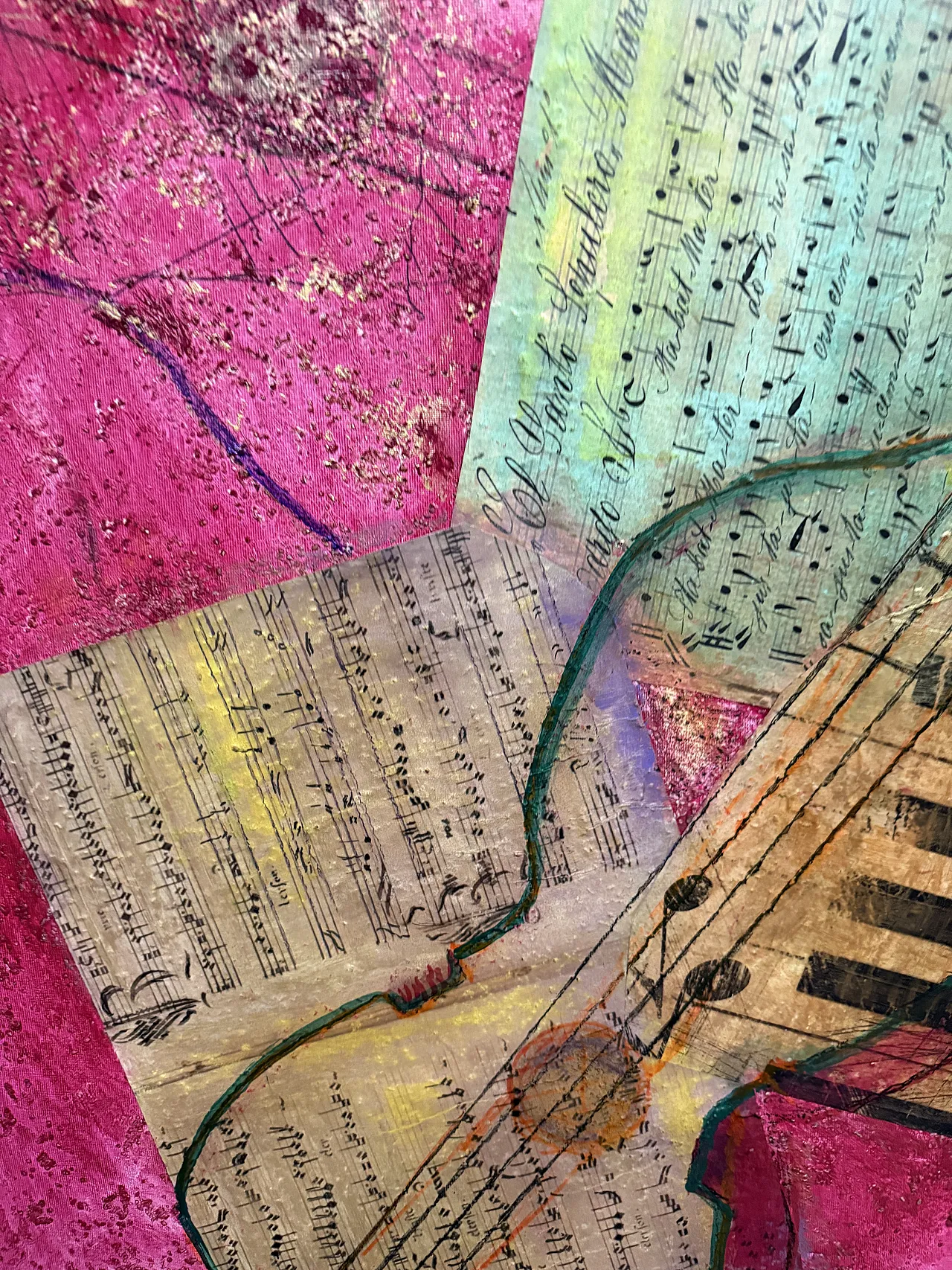 Painting G. Zaccagnino "Musical Variations" mixed media on canvas 2000 6