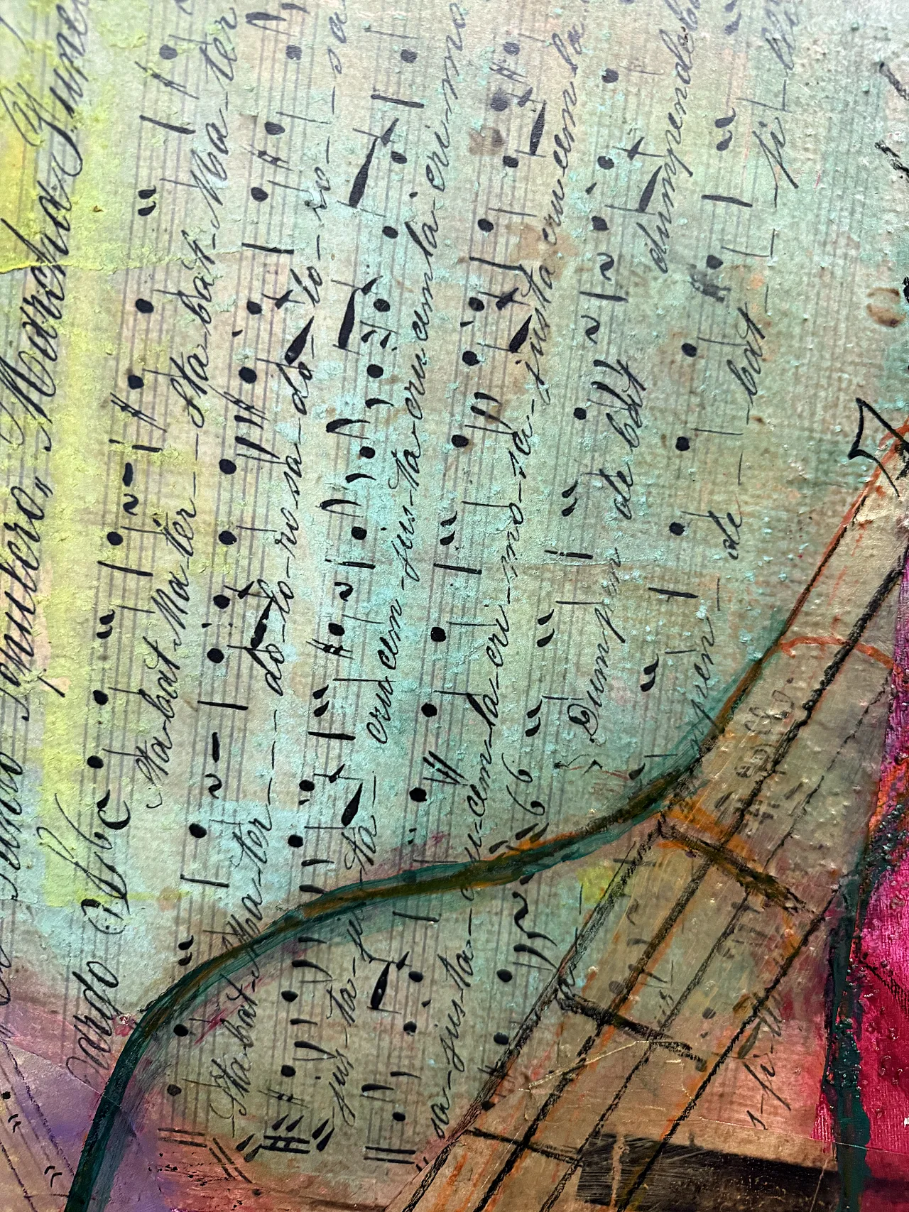 Painting G. Zaccagnino "Musical Variations" mixed media on canvas 2000 7