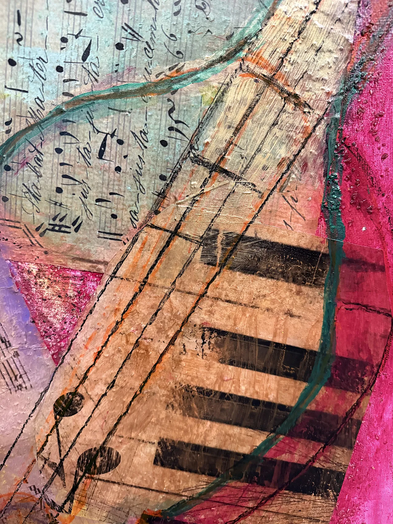 Painting G. Zaccagnino "Musical Variations" mixed media on canvas 2000 8