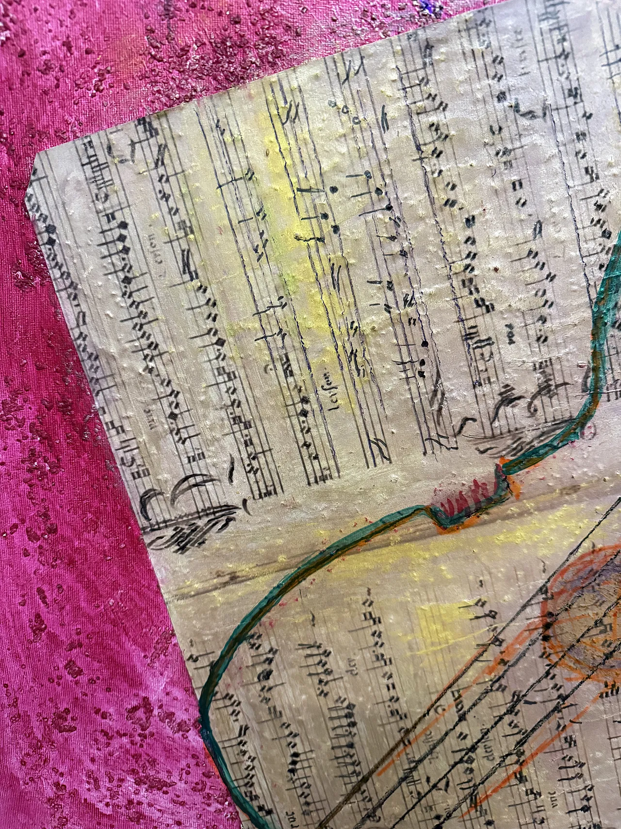 Painting G. Zaccagnino "Musical Variations" mixed media on canvas 2000 11