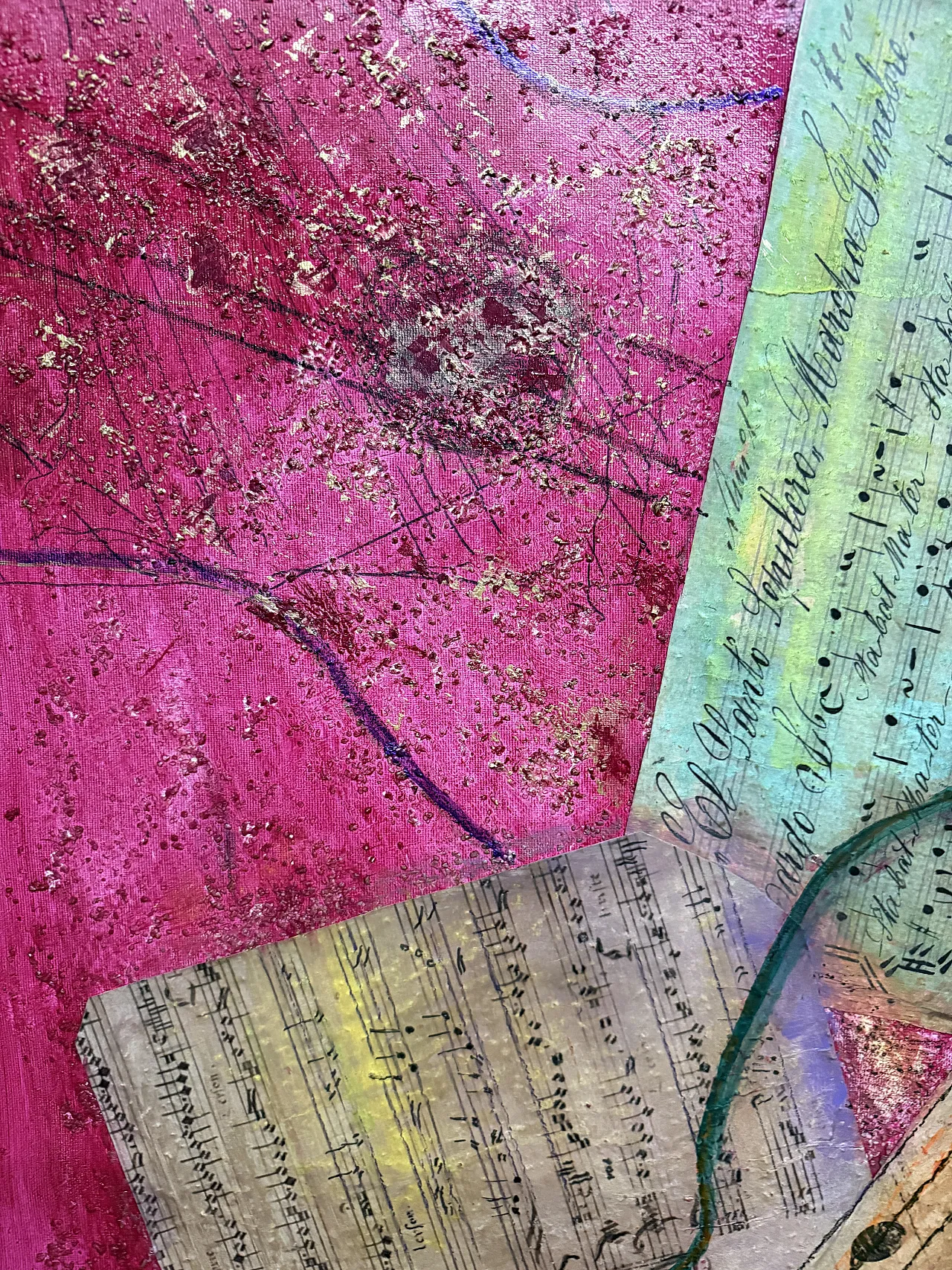 Painting G. Zaccagnino "Musical Variations" mixed media on canvas 2000 12