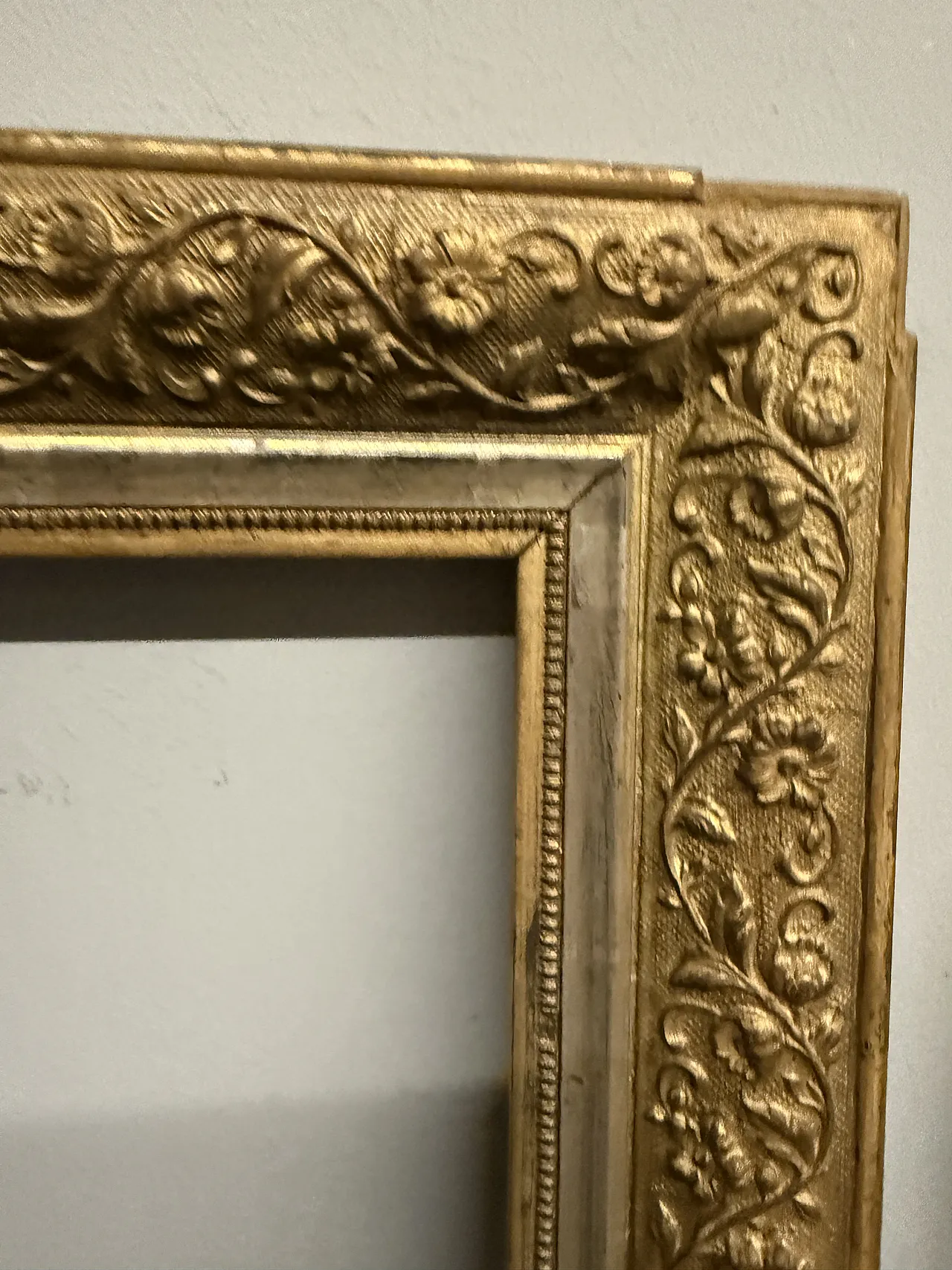 French golden frame, silver wire tablet, 19th century 5