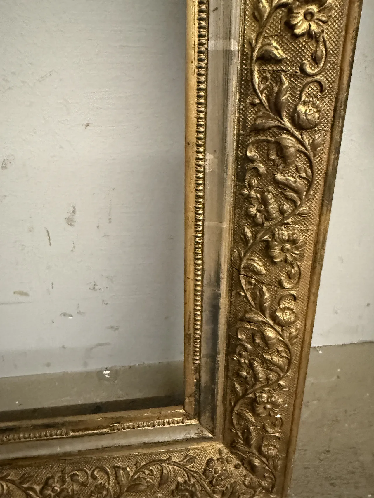 French golden frame, silver wire tablet, 19th century 6