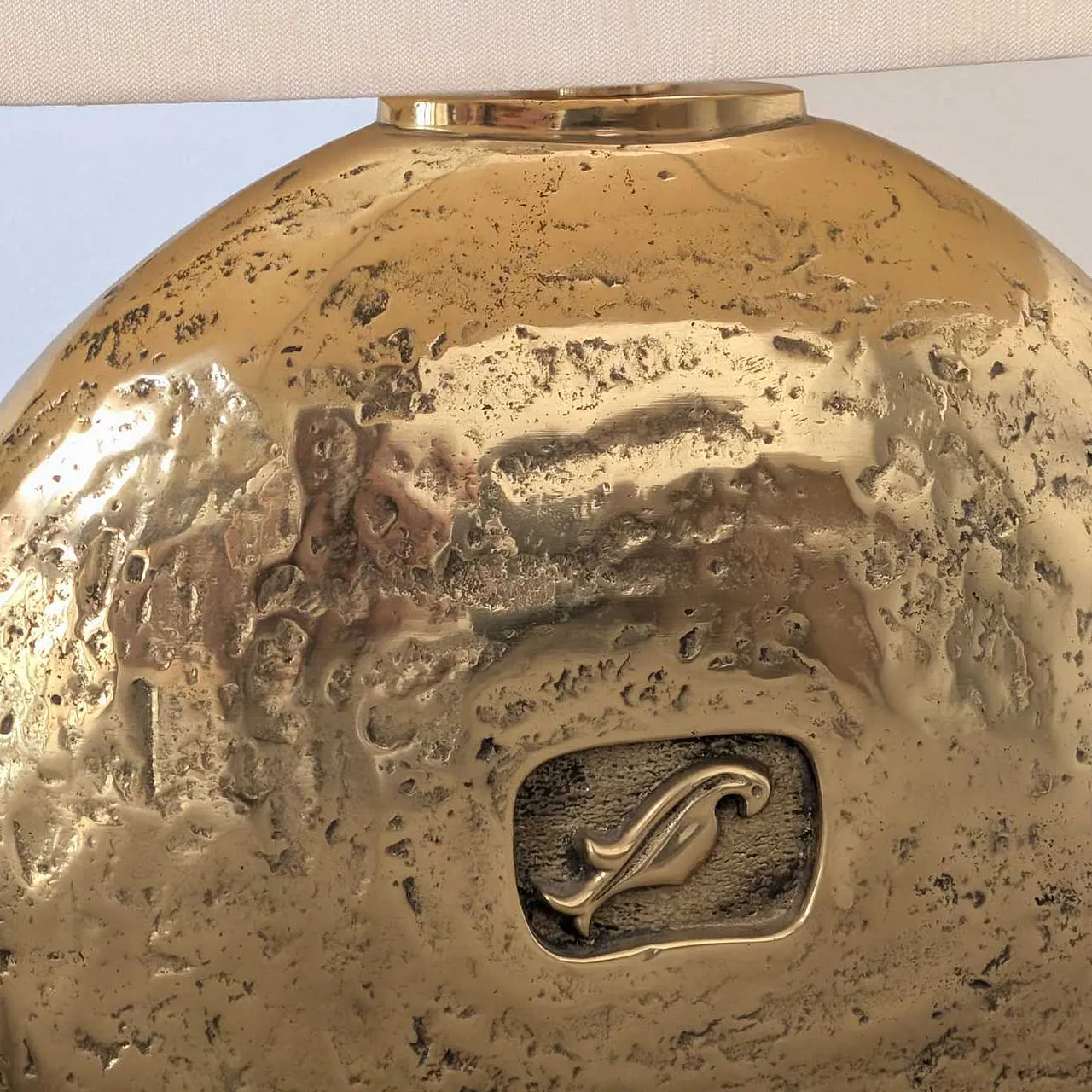 Coppia di lampade in ottone fuso, anni '70 8