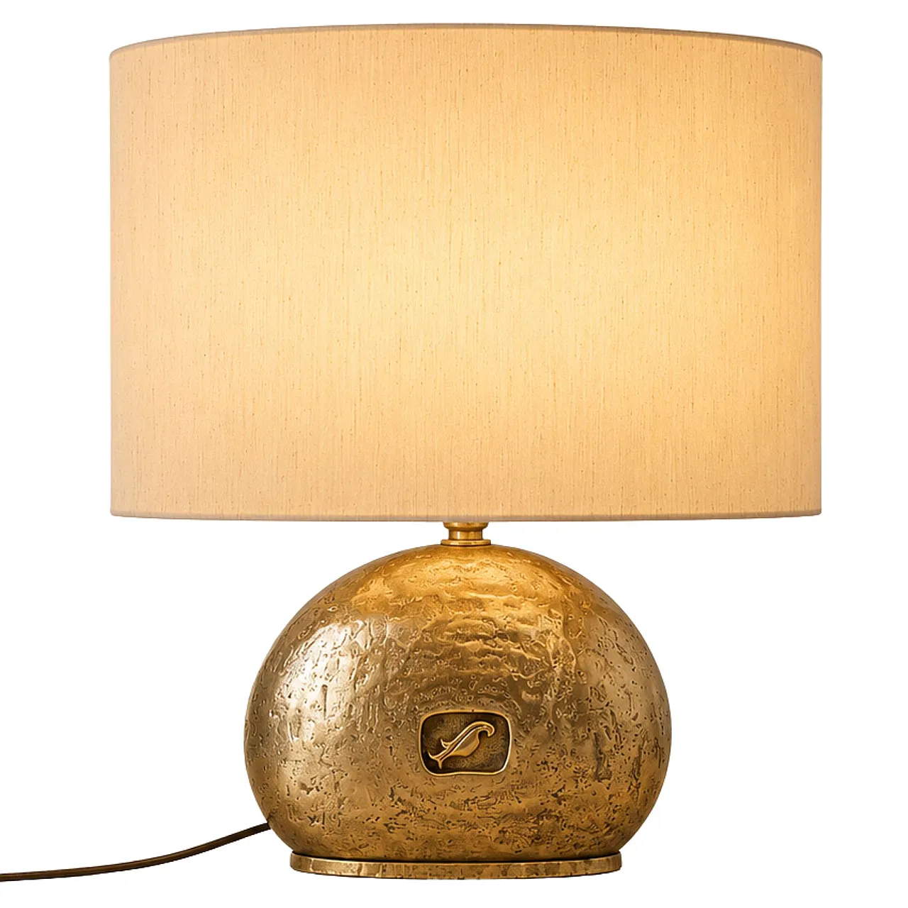 Grande lampada italiana anni ’70 in fusione di ottone 2
