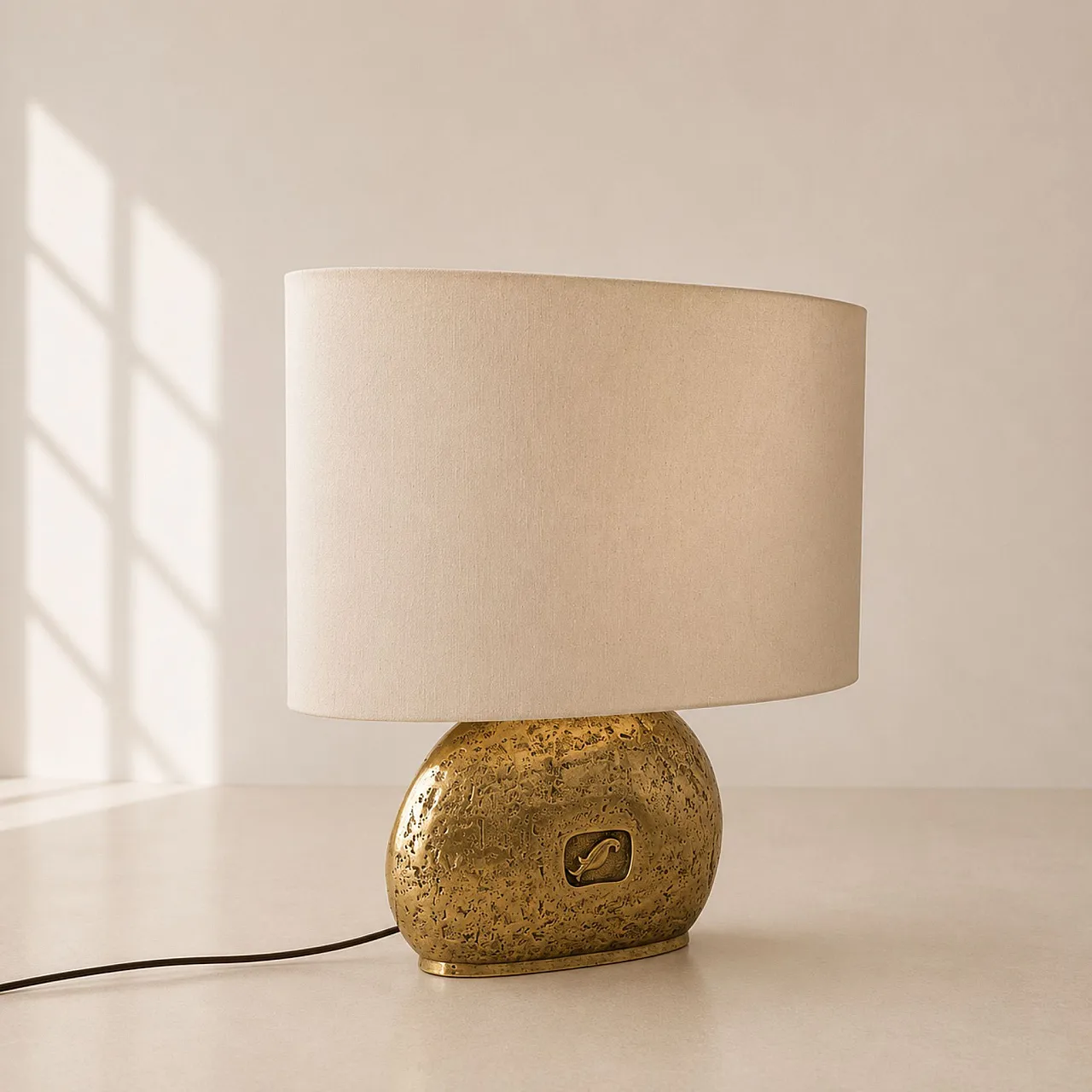 Grande lampada italiana anni ’70 in fusione di ottone 5