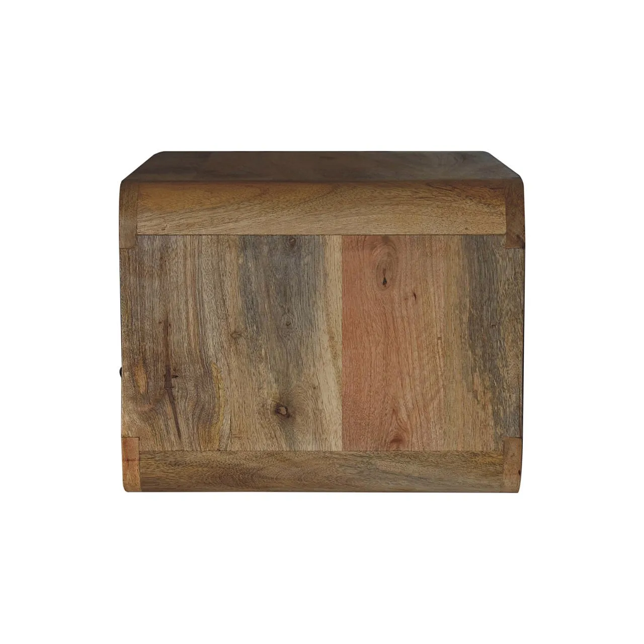 Oak‑ish curved floating bedside table, 2000s 8