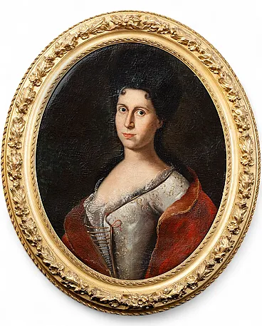French noblewoman oil painting on canvas, 18th century