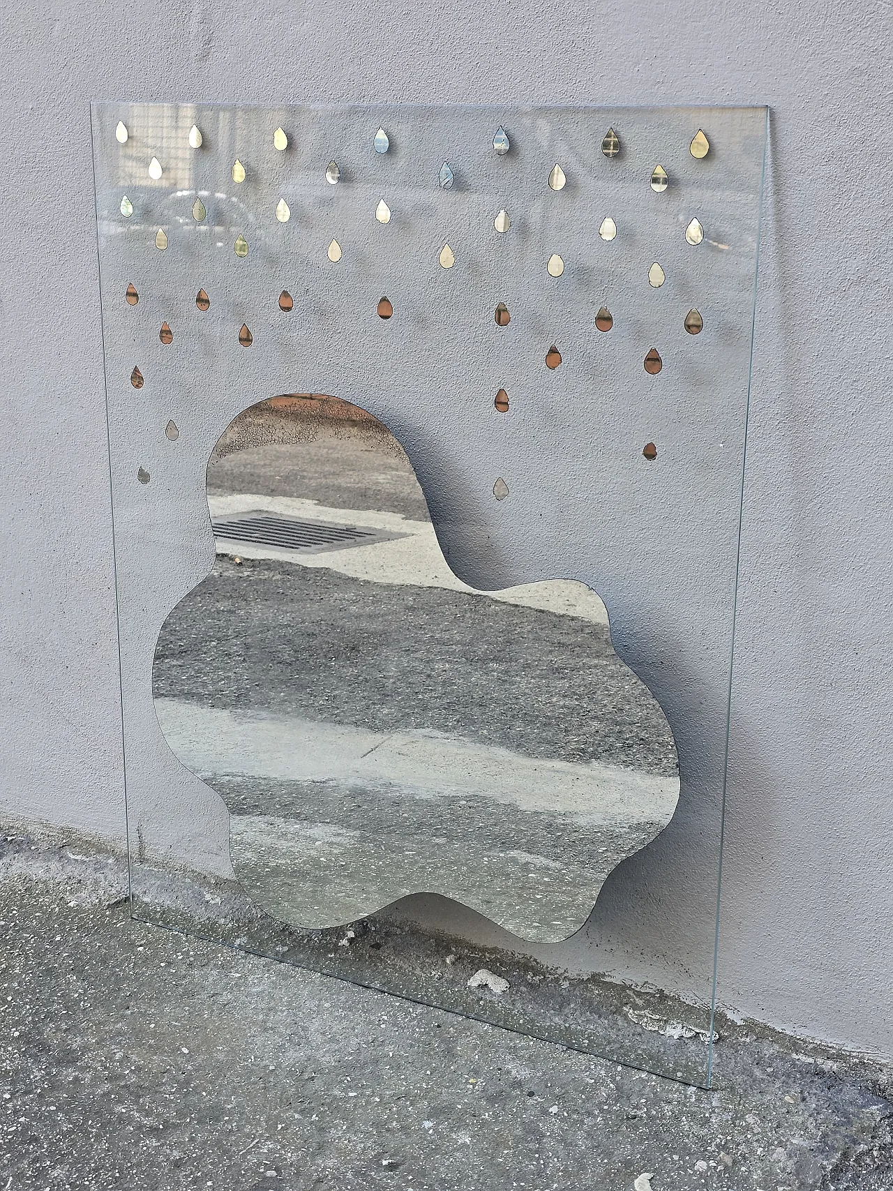 Specchio Pozzanghera di Cristal Art, anni '70 3