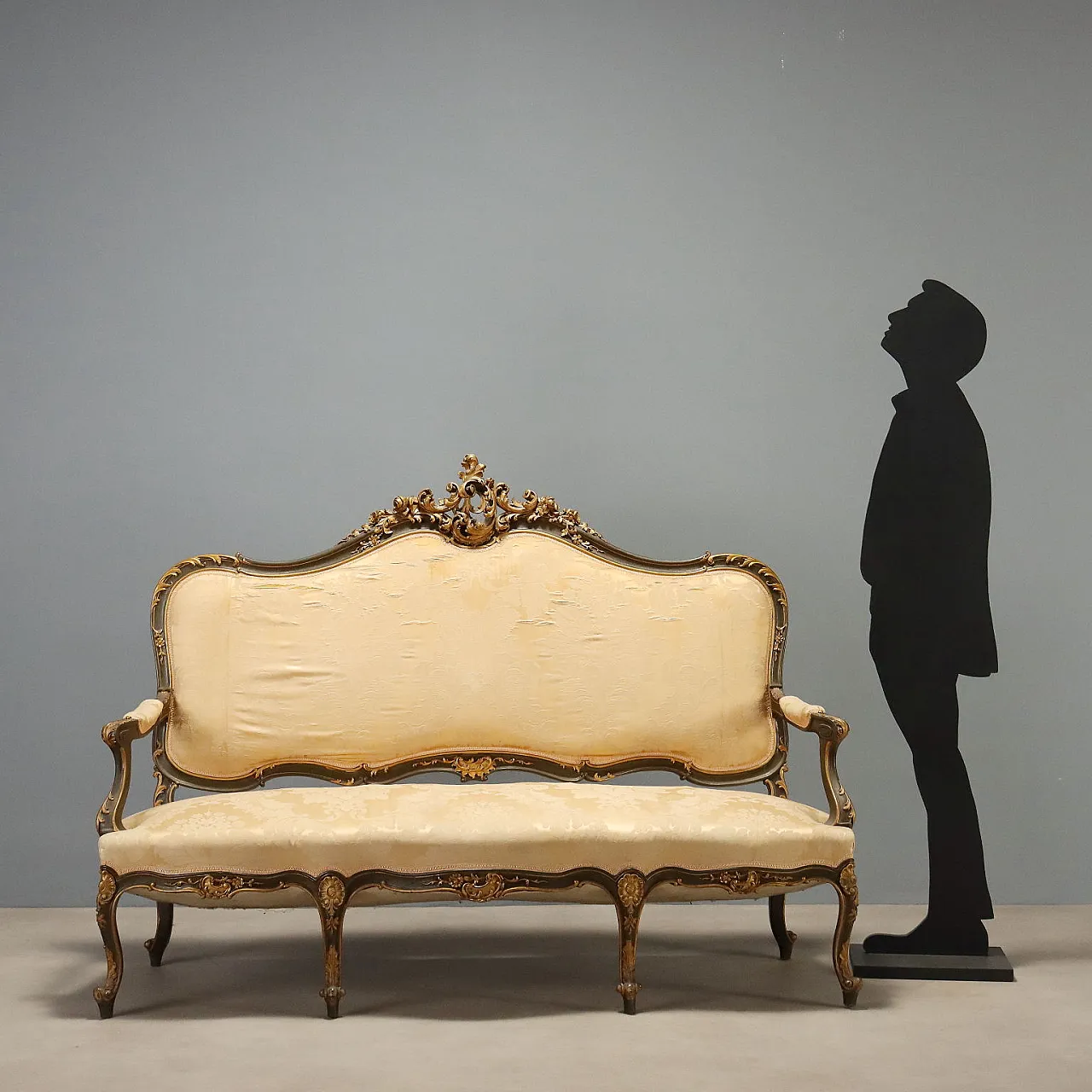 Baroque style sofa in carved wood, 19th century 3