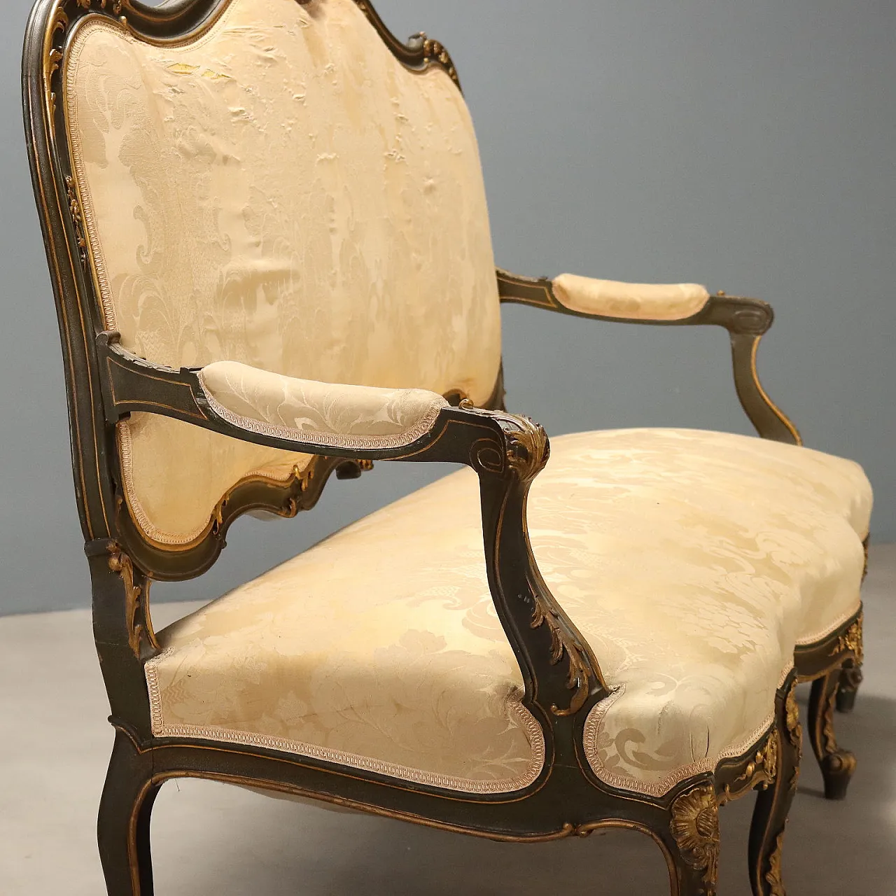 Baroque style sofa in carved wood, 19th century 7