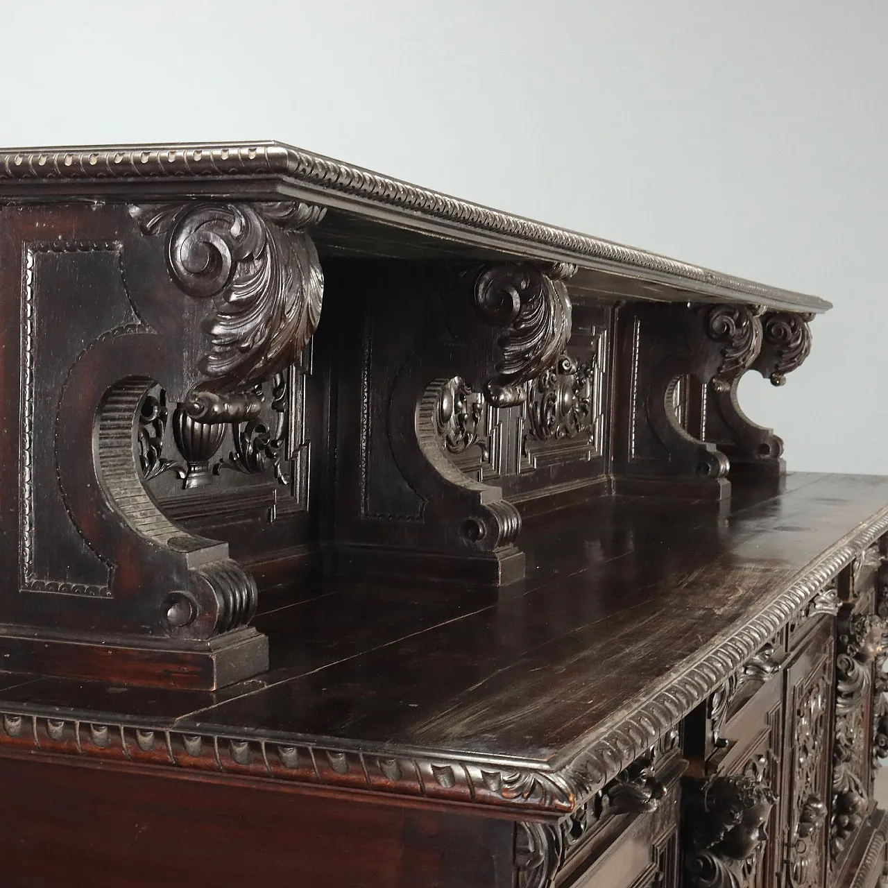 Credenza Neo Rinascimento in noce ebanizzata, '800 4