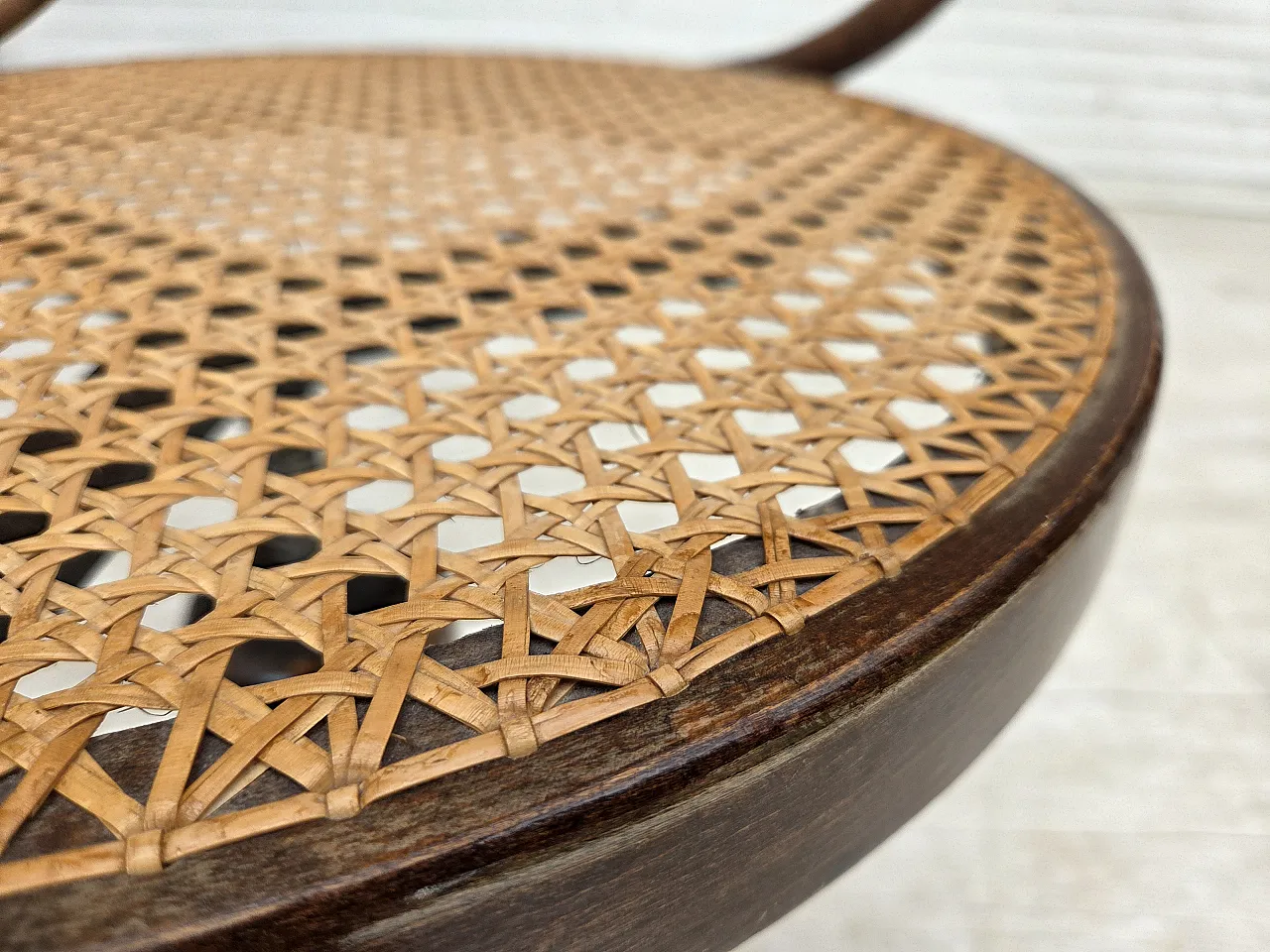 1950s, swivel armchair, bent wood, furniture mesh. 8