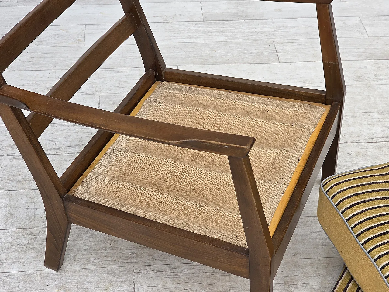 1960s, Danish armchair, furniture wool, beech wood. 9