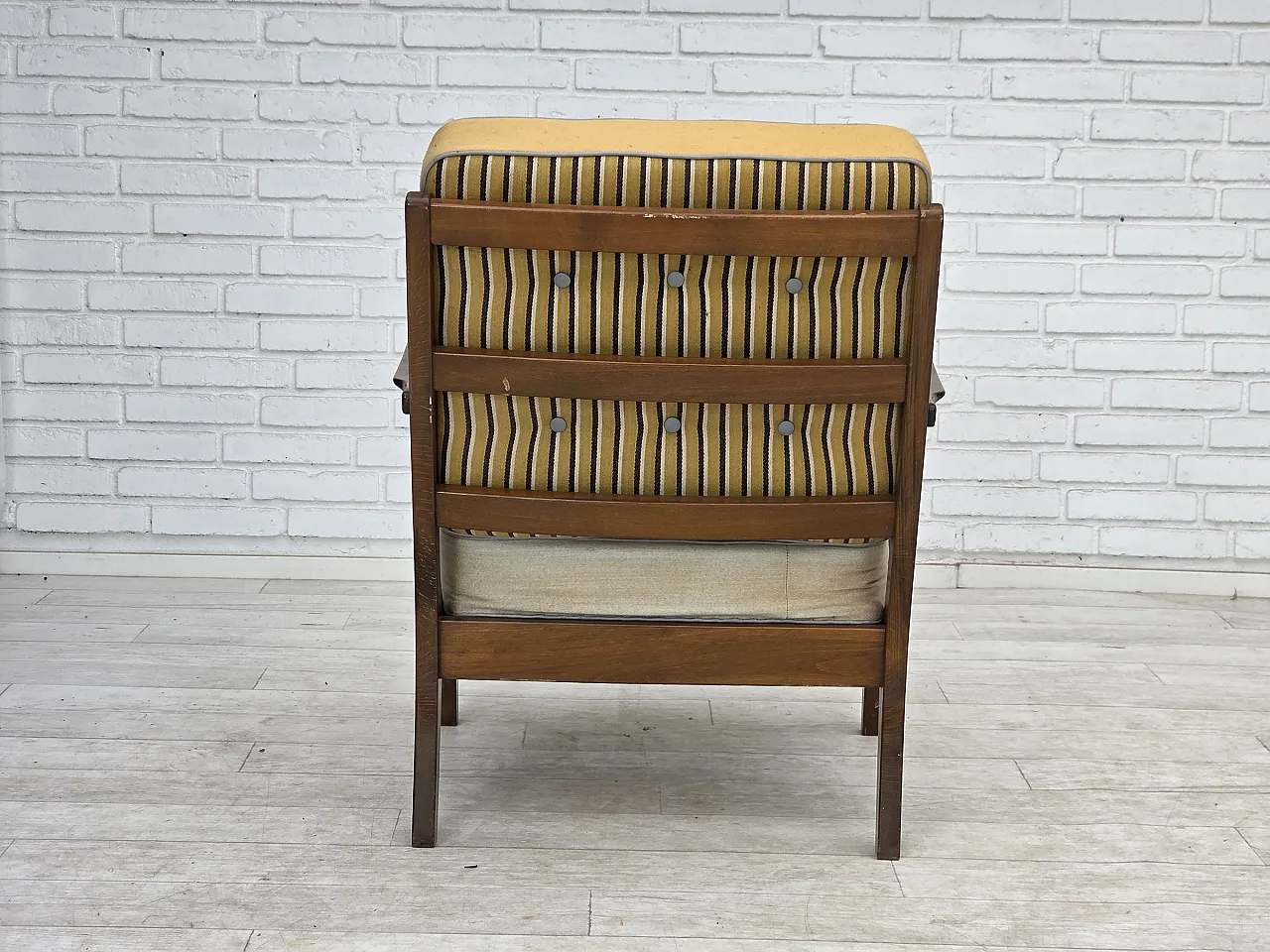 1960s, Danish armchair, furniture wool, beech wood. 14
