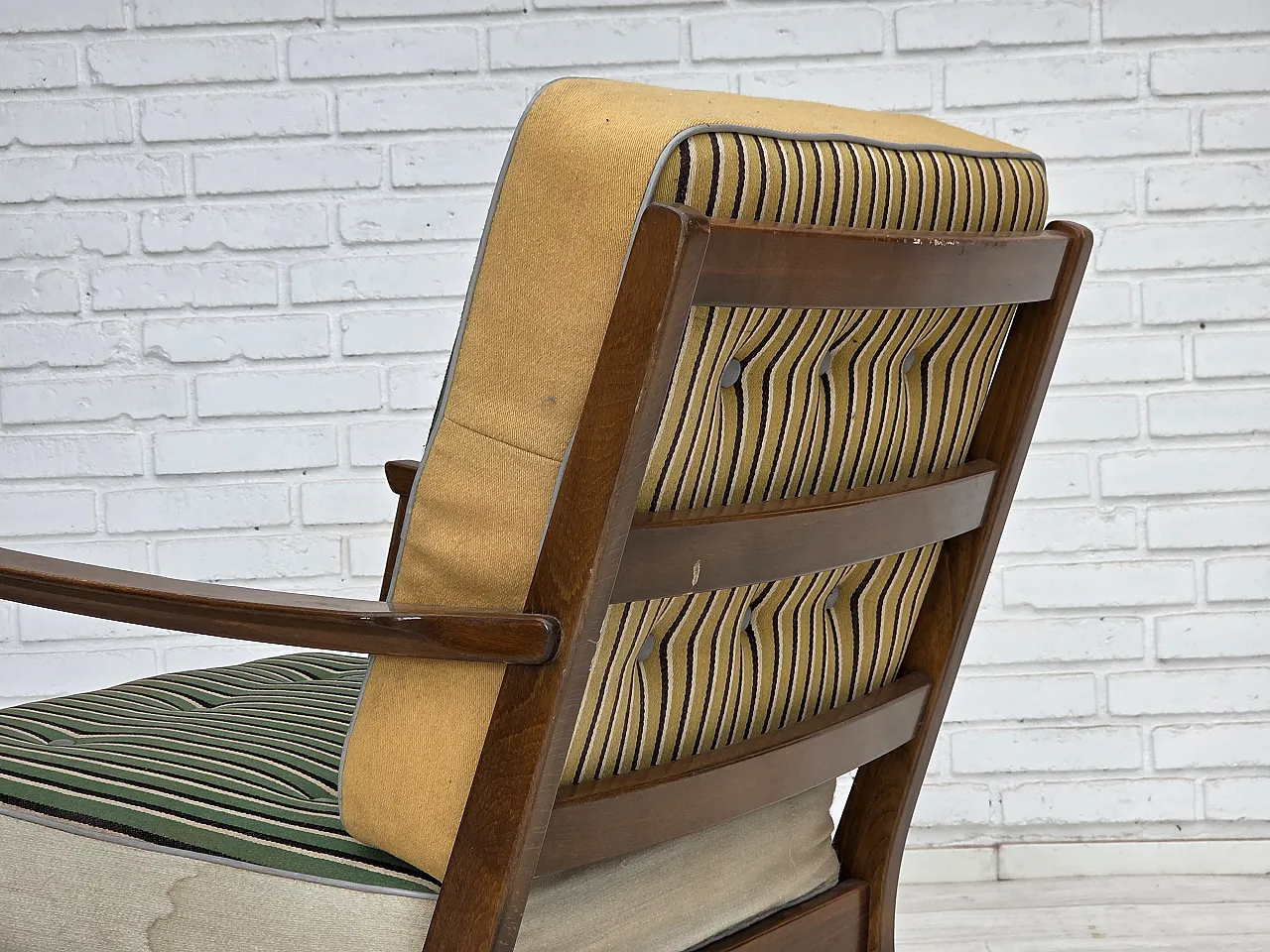 1960s, Danish armchair, furniture wool, beech wood. 17