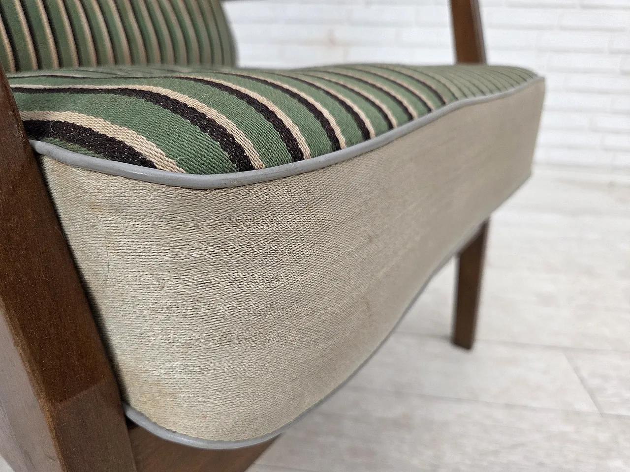 1960s, Danish armchair, furniture wool, beech wood. 19
