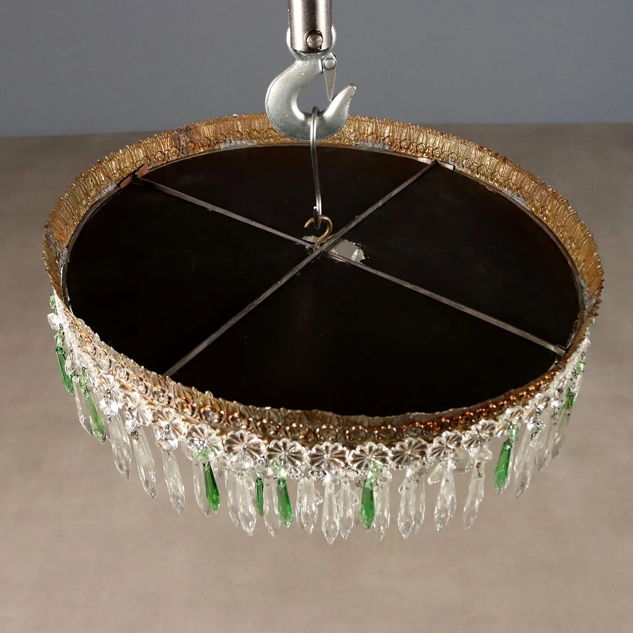 Lampadario in stile Impero in ferro dorato, '900 7