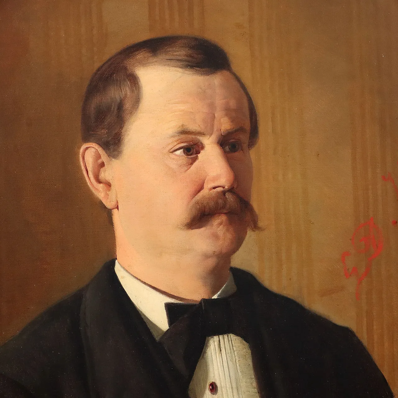 Male portrait, oil on canvas, late 19th century 3