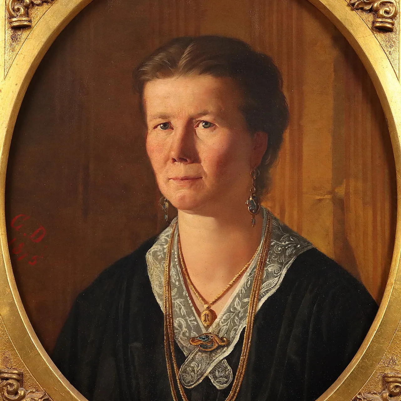 Female portrait, oil on canvas, late 19th century 3