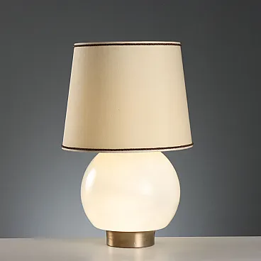 Lampada da tavolo in vetro bianco, fine '900