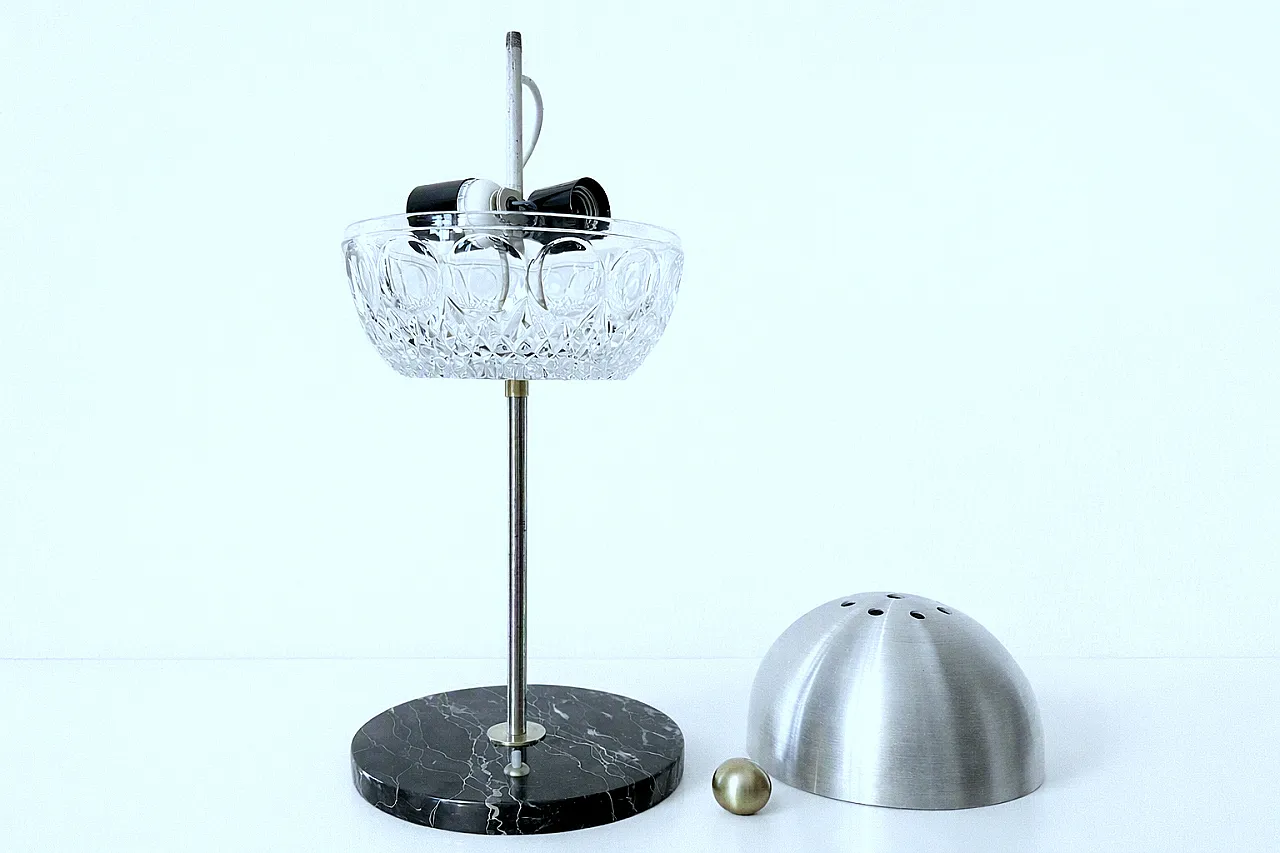 Table Lamp in crystal, marble and brass, 1960s 20