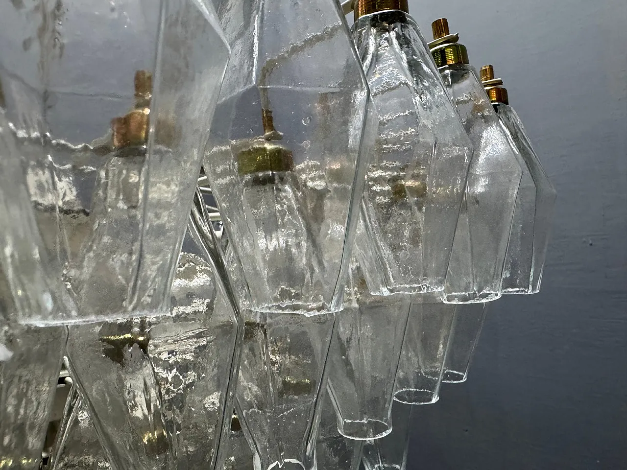 Lampadario Poliedri in vetro di Murano, Italia, anni '70 3