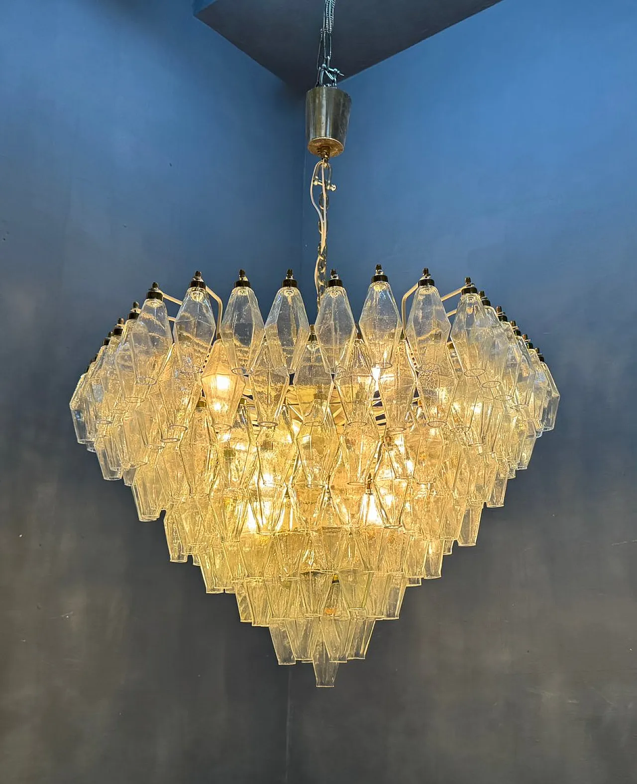 Lampadario Poliedri in vetro di Murano, Italia, anni '70 5