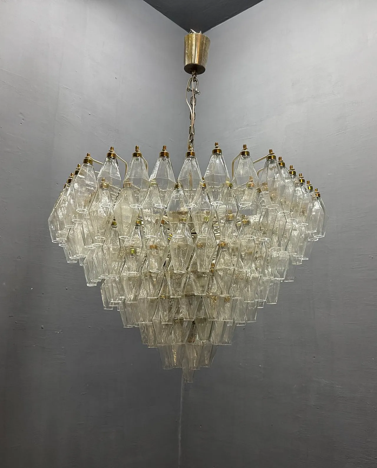 Lampadario Poliedri in vetro di Murano, Italia, anni '70 8