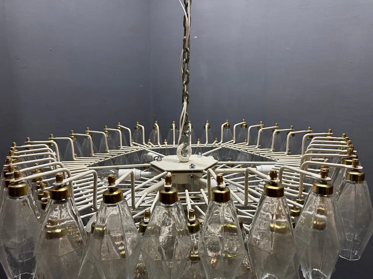 Lampadario Poliedri in vetro di Murano, Italia, anni '70 9