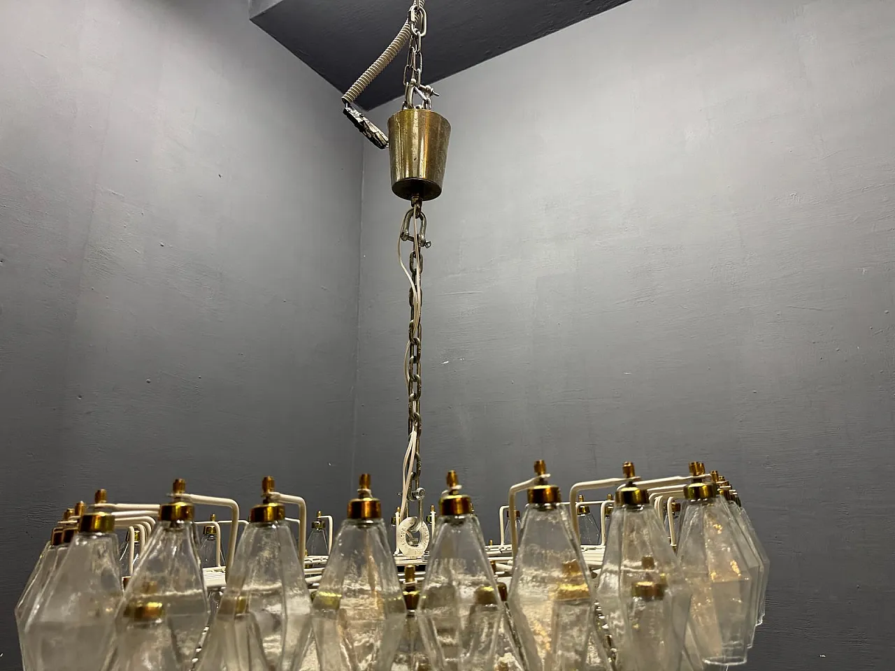 Lampadario Poliedri in vetro di Murano, Italia, anni '70 10