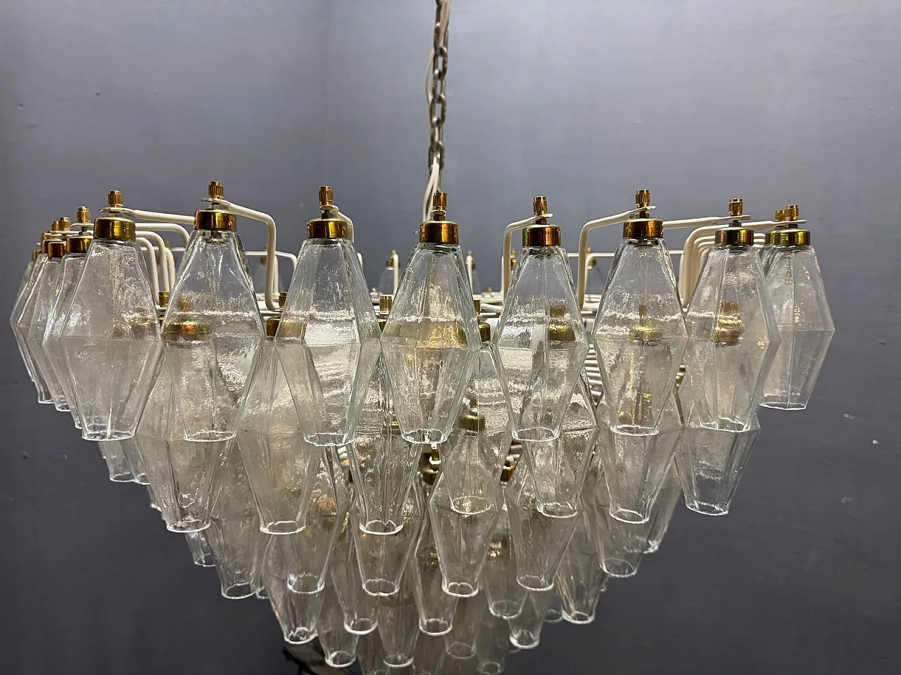 Lampadario Poliedri in vetro di Murano, Italia, anni '70 11