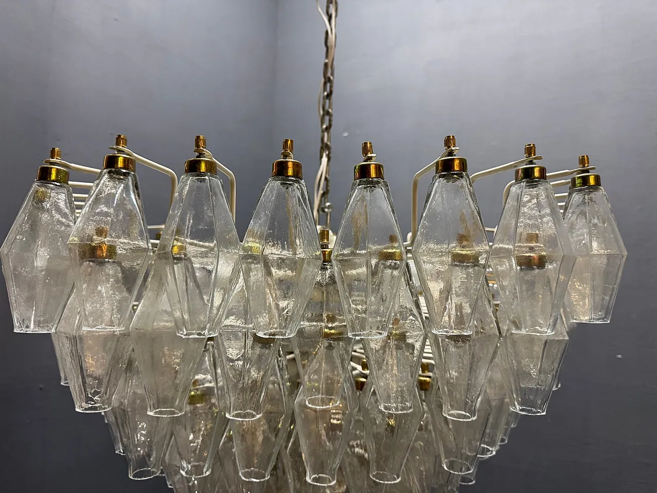 Lampadario Poliedri in vetro di Murano, Italia, anni '70 12