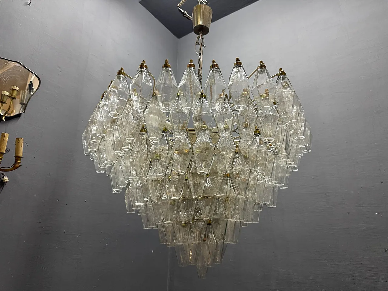 Lampadario Poliedri in vetro di Murano, Italia, anni '70 15