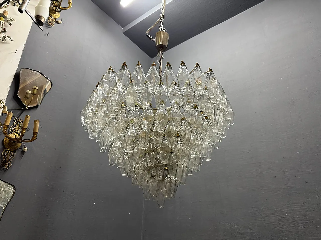 Lampadario Poliedri in vetro di Murano, Italia, anni '70 16