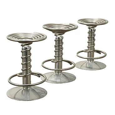 3 Screw Stools, by Ron Arad for Driade in aluminum, 2000s