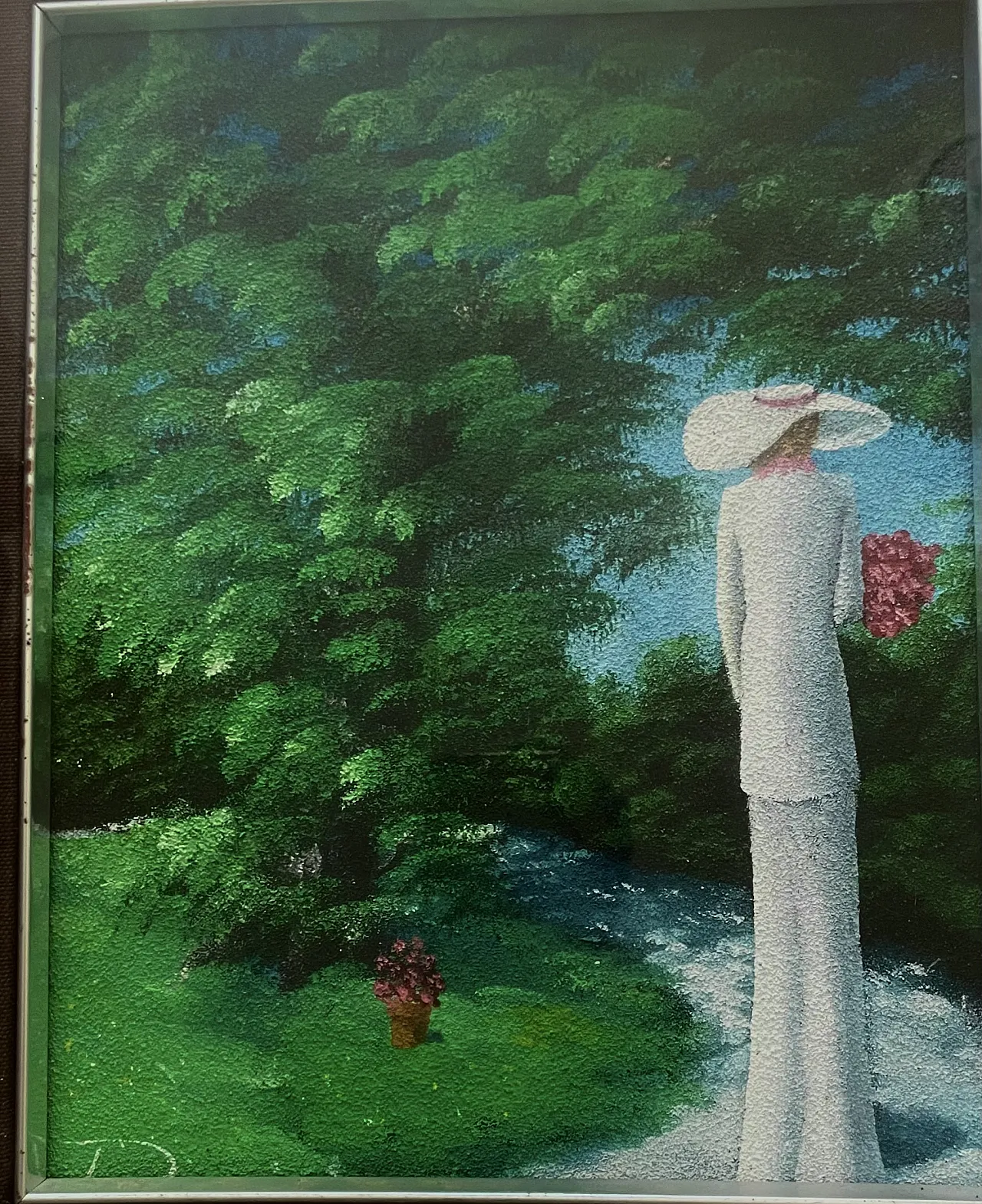 Ladies with hat by Aldo Pievanini, oil on canvas, 1960s 3