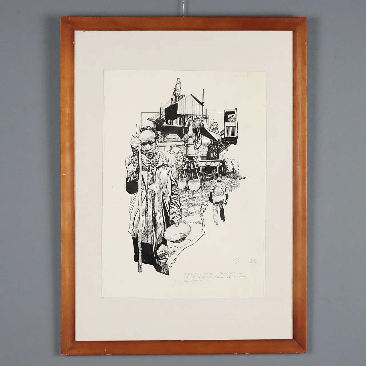 Sergio Toppi, mixed media on paper, 20th century 1